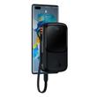Baseus Qpow power bank 10000mAh beépített USB Type-C kábel 22.5W gyorstöltés SCP AFC FCP fekete (PPQD020101)