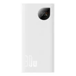 Kép 2/8 - Baseus Adaman2 power bank digitális kijelzővel 10000mAh 30W 2 x USB / 1x USB Type C Power Delivery gyorstöltés SCP fehér (PPAD040002)
