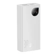 Kép 6/8 - Baseus Adaman2 power bank digitális kijelzővel 10000mAh 30W 2 x USB / 1x USB Type C Power Delivery gyorstöltés SCP fehér (PPAD040002)