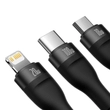 Kép 3/8 - Baseus Flash Series II USB Type C / USB Type A kábel - USB Type C / Lightning / micro USB 100 W 1,2 m fekete (CASS030101)