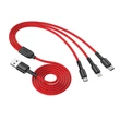 Kép 2/2 - USB kábel Vipfan X02 3in1 USB-C / Lightning / Micro 3.5A 1.5m (piros)