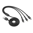Kép 3/3 - Vipfan X02 3in1 USB kábel USB-C / Lightning / Micro 3.5A 1.5m (fekete)