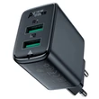 Kép 1/3 - Acefast A33 Fali töltő, 2x USB, 18W, QC3.0 (fekete)