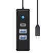 Obraz 1/2 - Orico Hub adaptér USB-C - 2x USB 3.0 + USB-C, 5 Gb/s, 0,15 m (čierny)