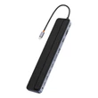Kép 4/8 - Baseus Hub 11in1 EliteJoy Gen2 sorozat USB-C 3xUSB 3.0 + USB 2.0 + USB-C PD + USB-C + RJ45 + HDMI + jack 3.5mm + SD/TF (szürke)