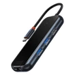 Obraz 3/8 - Baseus Hub 6v1 AcmeJoy series USB-C 2xUSB 3.0 + USB 2.0 + USB-C PD + HDMI + RJ45 (tmavo šedá)