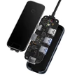 Obraz 7/8 - Baseus Hub 6v1 AcmeJoy series USB-C 2xUSB 3.0 + USB 2.0 + USB-C PD + HDMI + RJ45 (tmavo šedá)