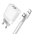 Kép 1/2 - XO L64 fali töltő, USB + USB-C, 20W (fehér)