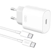 Kép 1/5 - XO L91EU Fali töltő + USB-C kábel 25W (fehér)