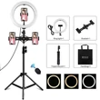 Kép 1/4 - Puluz Ring lámpa / LED állvány 26cm 3x okostelefon PKT3070B