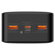 Baseus Bipow gyorstöltő powerbank 30000mAh 20W fekete (Overseas Edition) + USB-A - Micro USB kábel 0.25m fekete (PPBD050401)
