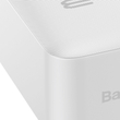 Baseus Bipow powerbank kijelzővel 30000mAh 15W fehér (Overseas Edition) + USB-A - Micro USB kábel 0.25m fehér (PPBD050202)