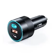 Kép 1/8 - Choetech gyors autós töltő 130W 2xUSB-C + USB-A fekete (TC0011)