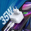 Obraz 3/4 - Nabíjačka Choetech 35W 2xUSB-C PD biela (Q5008)