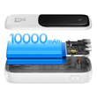 Baseus Qpow Digital Display powerbank gyors töltéssel 10000mAh 22,5W QC/PD/SCP/FCP beépített USB-C kábellel fehér színben