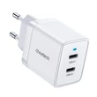 Obraz 1/8 - Choetech 2xUSB-C PD 40W nabíjačka biela (Q5006-EU)