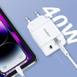 Obraz 2/8 - Choetech 2xUSB-C PD 40W nabíjačka biela (Q5006-EU)