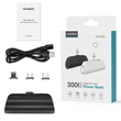 Kép 5/8 - Choetech mini power bank 3000 mAh USB C / Micro USB / Lightning fekete (B660)
