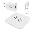 Obraz 1/8 - Choetech sada Qi 10W bezdrôtová nabíjačka pre slúchadlá čierna (T511-S) + 18W nástenná nabíjačka EÚ biela (Q5003) + USB kábel - microUSB 1,2 m biely