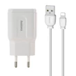 Obraz 1/4 - Remax RP-U22 Fali töltő  2x USB, 2,4A (fehér) + Lightning kábel