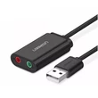 Kép 1/3 - UGREEN 15 cm-es USB külső hangkártya (fekete)