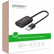 Kép 3/3 - UGREEN 15 cm-es USB külső hangkártya (fekete)