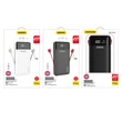Kép 3/3 - Dudao Power Bank 30000mAh kijelzővel és beépített kábelekkel fehér (K1Max white)