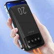 Obraz 3/4 - Dudao priestranná powerbanka s 3 vstavanými káblami 20000mAh USB Type C + micro USB + Lightning black (Dudao K6Pro +)