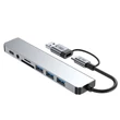 Obraz 3/7 - Tech-Protect HB06 HUB Adaptér 8v1 TYPE-C + USB2.0 + USB3.0 + SD/TF + AV3.5 - sivý