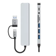 Obraz 5/7 - Tech-Protect HB06 HUB Adaptér 8v1 TYPE-C + USB2.0 + USB3.0 + SD/TF + AV3.5 - sivý