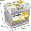Kép 2/2 - VARTA Automotive AGM 12V 50Ah 540A Indító Akkumulátor