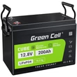 Kép 1/6 - Green Cell akkumulátor lítium-vas-foszfát LiFePO4, 12V 12.8V 200Ah napelemekhez, lakókocsikhoz és hajókhoz