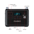 Picture 4/7 -Choetech 2000W hordozható Power Station power bank 1997Wh Fekete