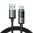 Kép 1/4 - Joyroom S-A16 Pro Prism Series 66W USB-A - USB-C kábel kijelzővel 1,2m - Fekete