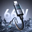 Kép 2/4 - Joyroom S-A16 Pro Prism Series 66W USB-A - USB-C kábel kijelzővel 1,2m - Fekete