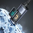Kép 2/5 - Joyroom Prism Series A16 USB-C / USB-A kábel 66W 1,2m LED kijelzővel - Fekete