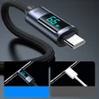 Kép 4/5 - Joyroom Prism Series A16 USB-C / USB-A kábel 66W 1,2m LED kijelzővel - Fekete