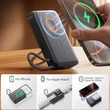 Kép 2/8 - Joyroom JR-PBM02 Powerbank 22,5W 10000mAh 3 az 1-ben Mágneses Induktív Kompatibilis MagSafe-fel Beépített Kábellel - Fekete