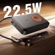 Kép 5/8 - Joyroom JR-PBM02 Powerbank 22,5W 10000mAh 3 az 1-ben Mágneses Induktív Kompatibilis MagSafe-fel Beépített Kábellel - Fekete