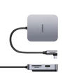 Obraz 1/6 - UGREEN 60377 Rozbočovač USB-C, adaptér 5 v 1, 3x USB, SD/TF (sivý)