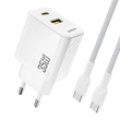 Obraz 1/5 - Dudao A27 MaxC 35W GaN Nástenná Nabíjačka + USB-C Kábel - Biela