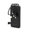 Kép 1/6 - Dudao K11 10000mAh Powerbank beépített kábelekkel - Fekete