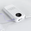Kép 2/5 - Dudao K13Pro 20000mAh Powerbank beépített kábellel - Fehér