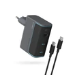 Kép 1/6 - Cuktech CUKAD1003EUG GaN 100W fali töltő 2 x USB-C 1 x USB-A USB-C kábellel - Szürke