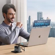 Kép 6/6 - Cuktech CUKAD1003EUG GaN 100W fali töltő 2 x USB-C 1 x USB-A USB-C kábellel - Szürke