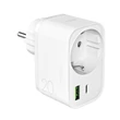 Kép 1/2 - Puro 20W Power Delivery töltő Schuko dugóval és aljzattal 1x USB-C + 1x USB-A - Fehér