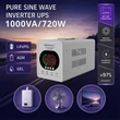 Kép 2/5 - Qoltec Tiszta Szinuszhullámú UPS keringető szivattyúhoz| 1000VA/720W | 12/230V inverter AVR-rel | LCD | LiFePO4 AGM GEL