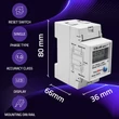 Obraz 2/6 - Qoltec Jednofázový elektronický merač spotreby energie pre DIN lištu | RESET | periodický a trvalý počítadlo | 230V | 60A | LCD | LED | 2P