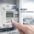Obraz 3/6 - Qoltec Jednofázový elektronický merač spotreby energie pre DIN lištu | RESET | periodický a trvalý počítadlo | 230V | 60A | LCD | LED | 2P