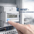 Obraz 4/7 - Qoltec Trojfázový elektronický merač s resetovaním | Merač spotreby energie na DIN lištu | 400V | 100A | LCD | LED | 4P